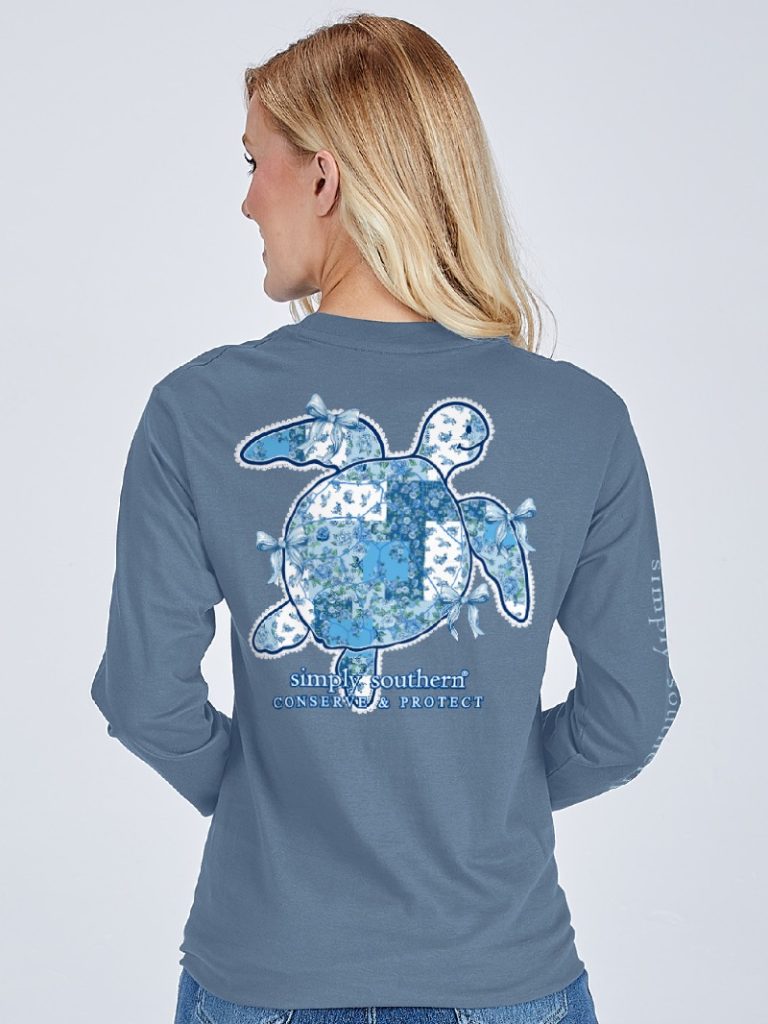 Simply Southern Turtle Tracker Floral Long Sleeve T-Shirt - SimplyCuteTees