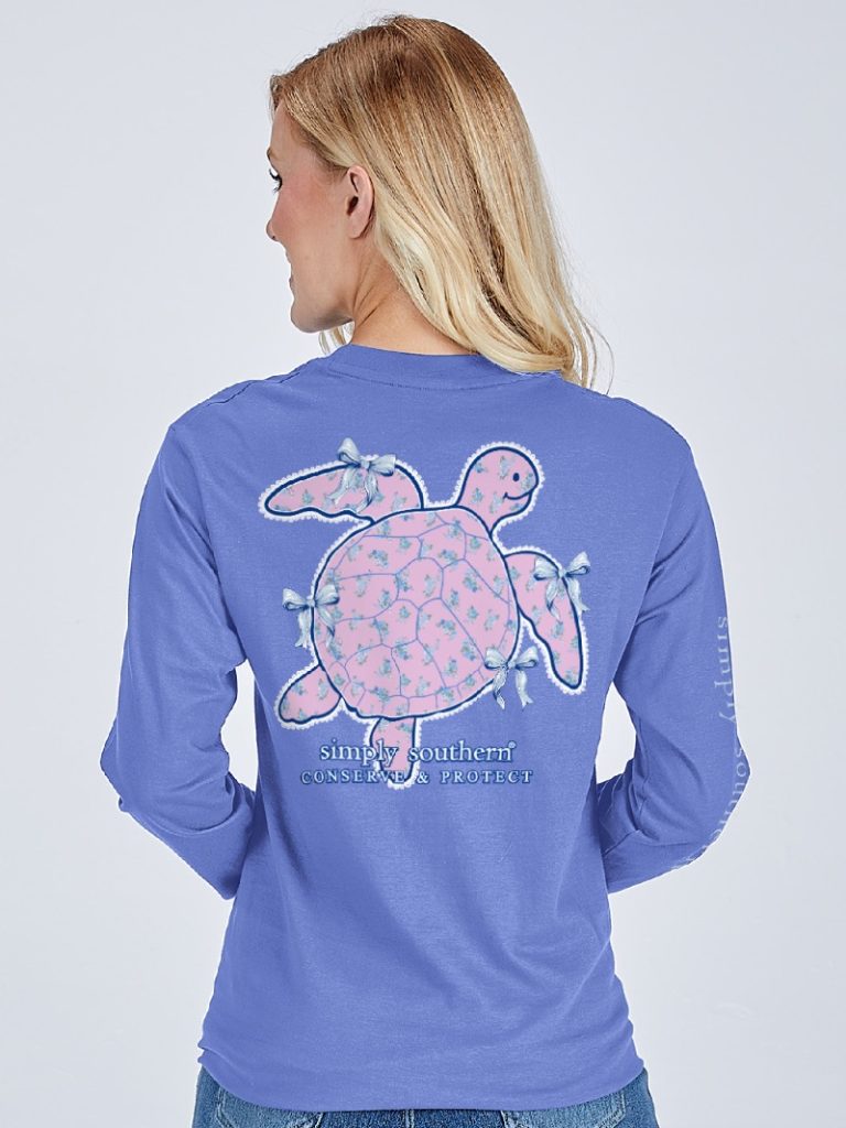 Simply Southern Turtle Tracker Tiny Flowers Long Sleeve T-Shirt