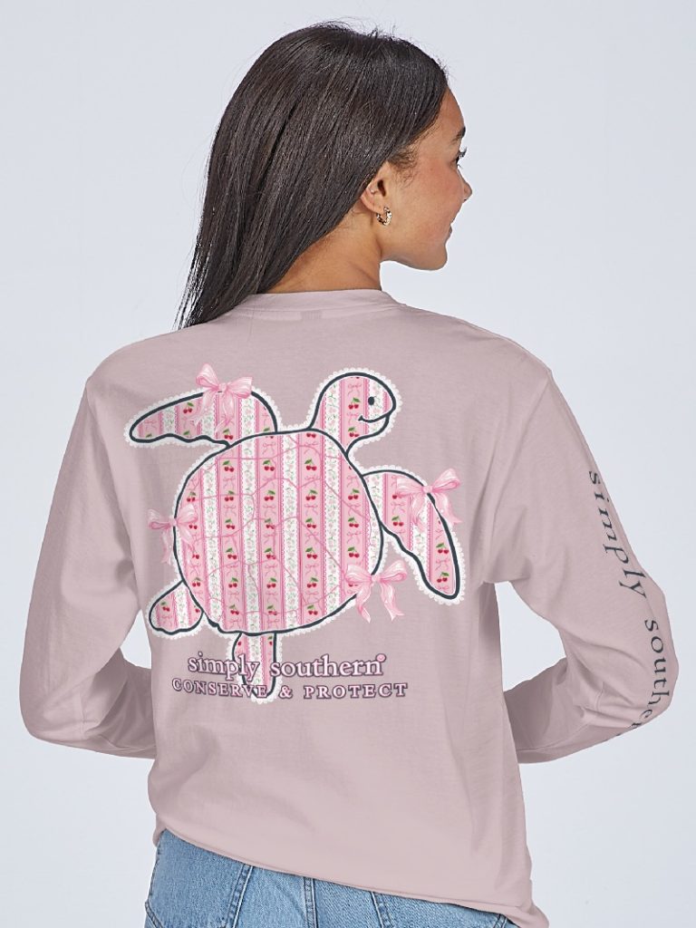 Simply Southern Turtle Tracker Cherry Long Sleeve T-Shirt