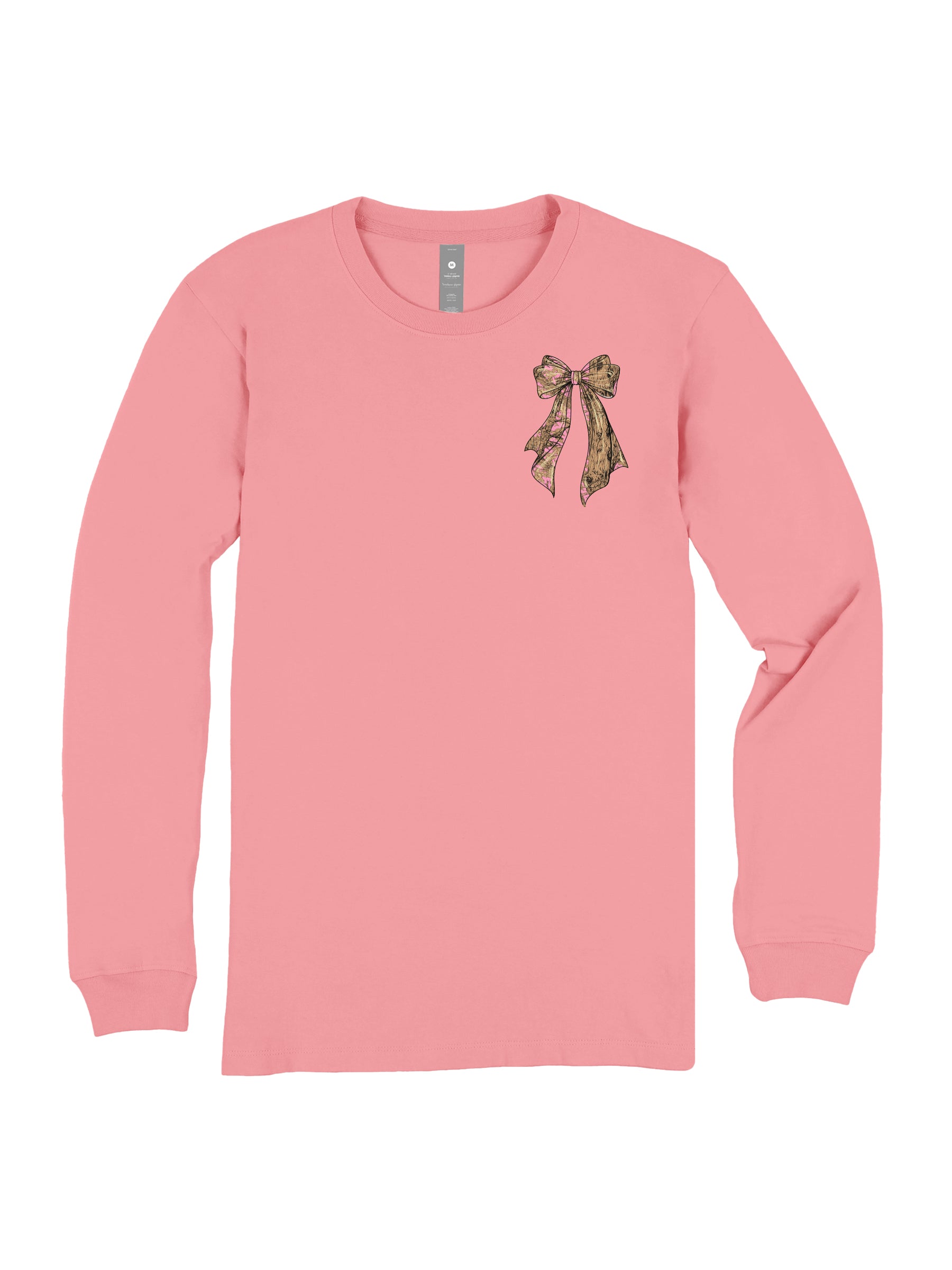 Simply Southern Pink Tree Camo Bow Long Sleeve T-Shirt
