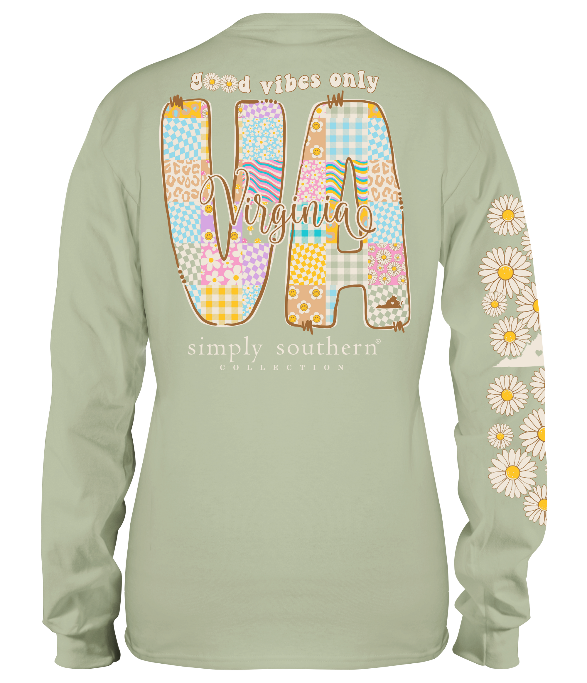 Simply Southern Good Vibes Virginia Long Sleeve T-Shirt