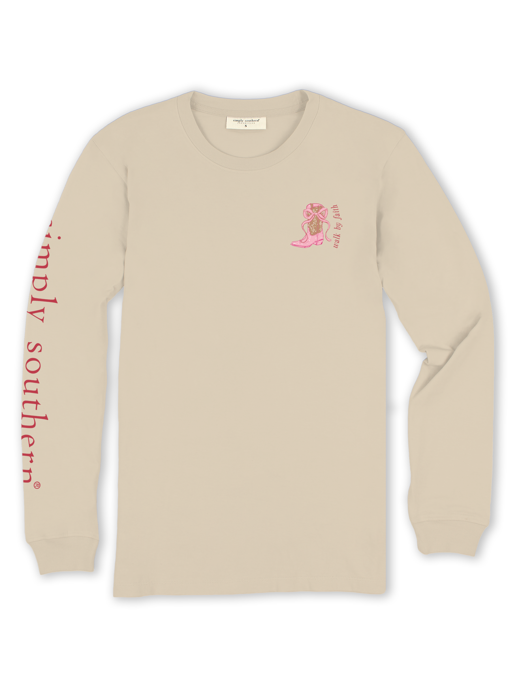 Simply Southern Walk By Faith Boot Flower Long Sleeve T-Shirt