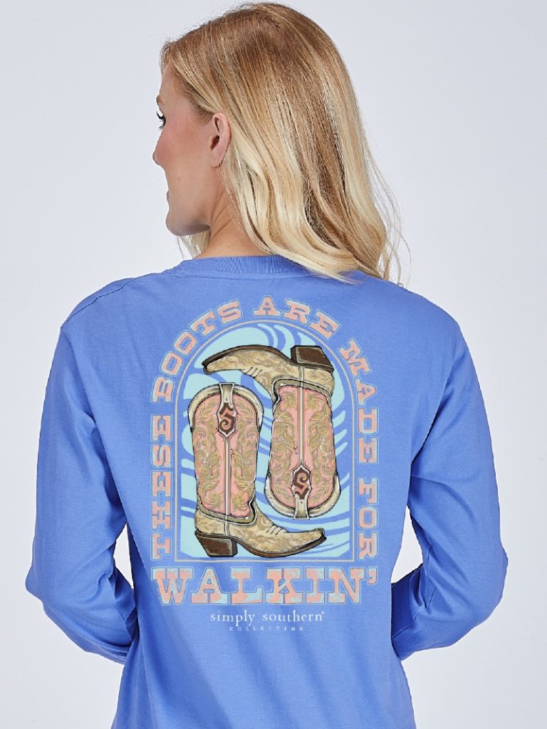 Simply Southern Walking Boots Vista Long Sleeve T-Shirt - SimplyCuteTees