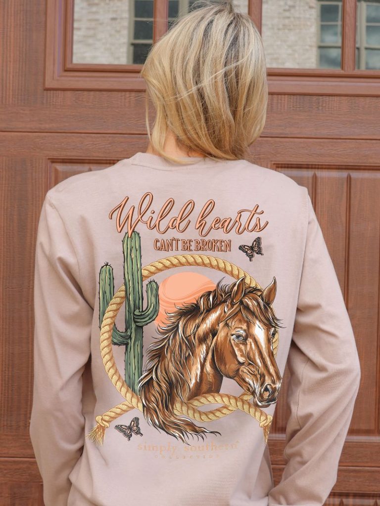 Simply Southern Wild Hearts Horse Long Sleeve T-Shirt