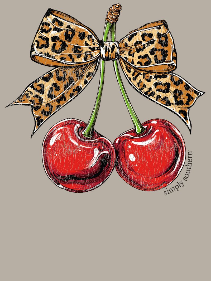 Simply Southern Leopard Cherry Mineral Washed T-Shirt - SimplyCuteTees