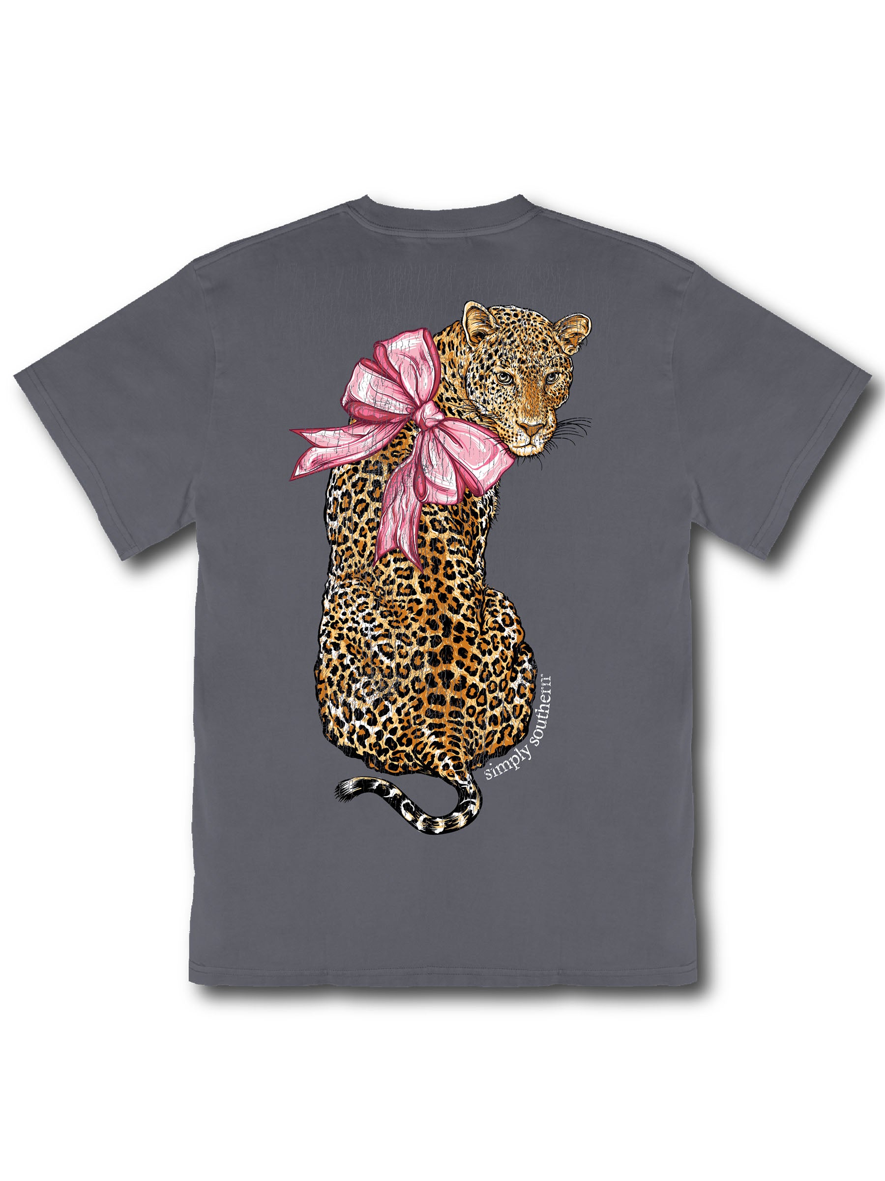 Simply Southern Leopard Pink Bow Mineral Washed T-Shirt