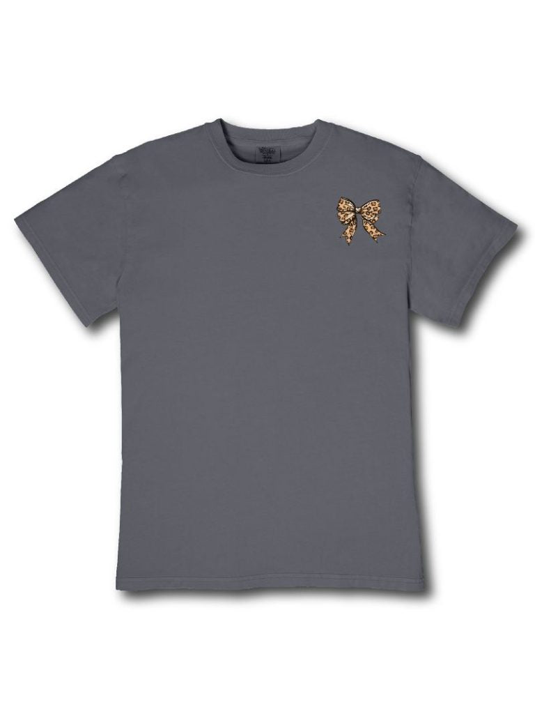 Simply Southern Leopard Pink Bow Mineral Washed T-Shirt