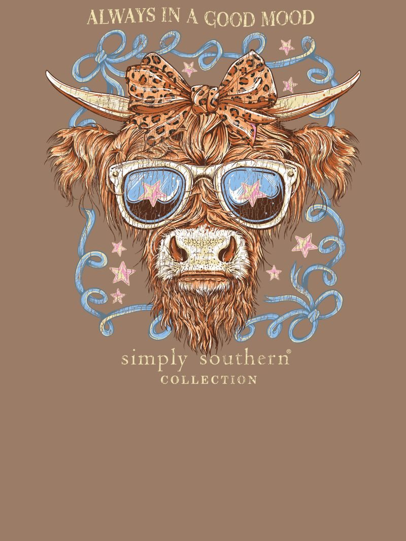 Simply Southern Good Mood Cow Mineral Washed T-Shirt - SimplyCuteTees