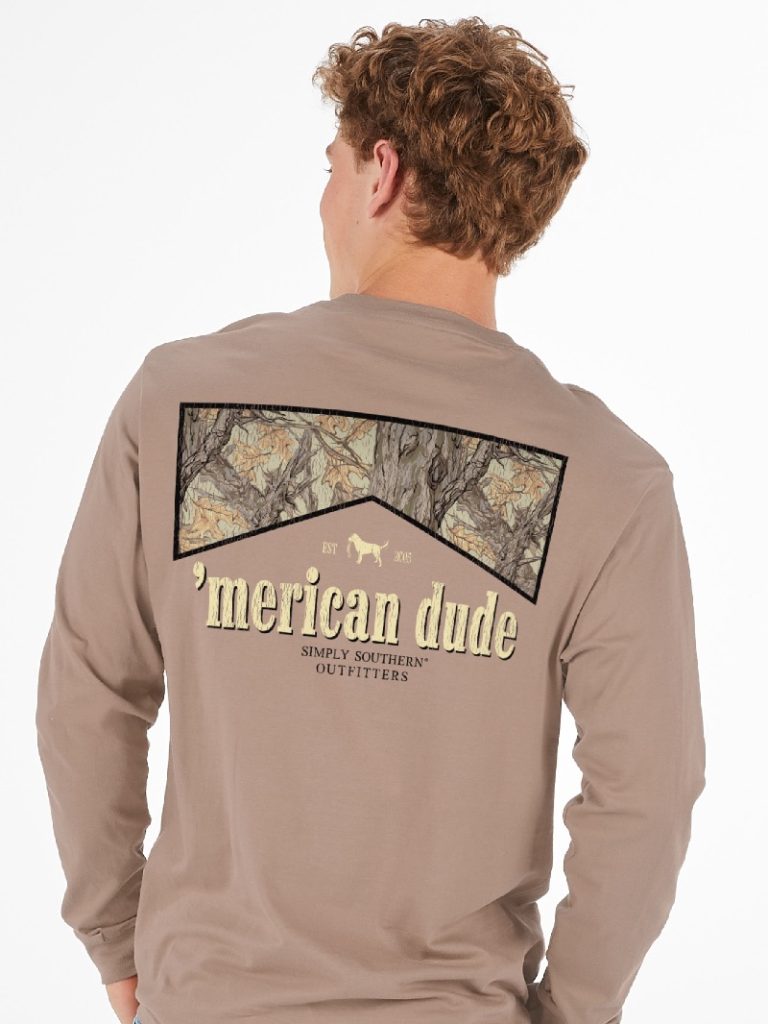 Simply Southern Merican Dude Camo Logo Long Sleeve Unisex T-Shirt