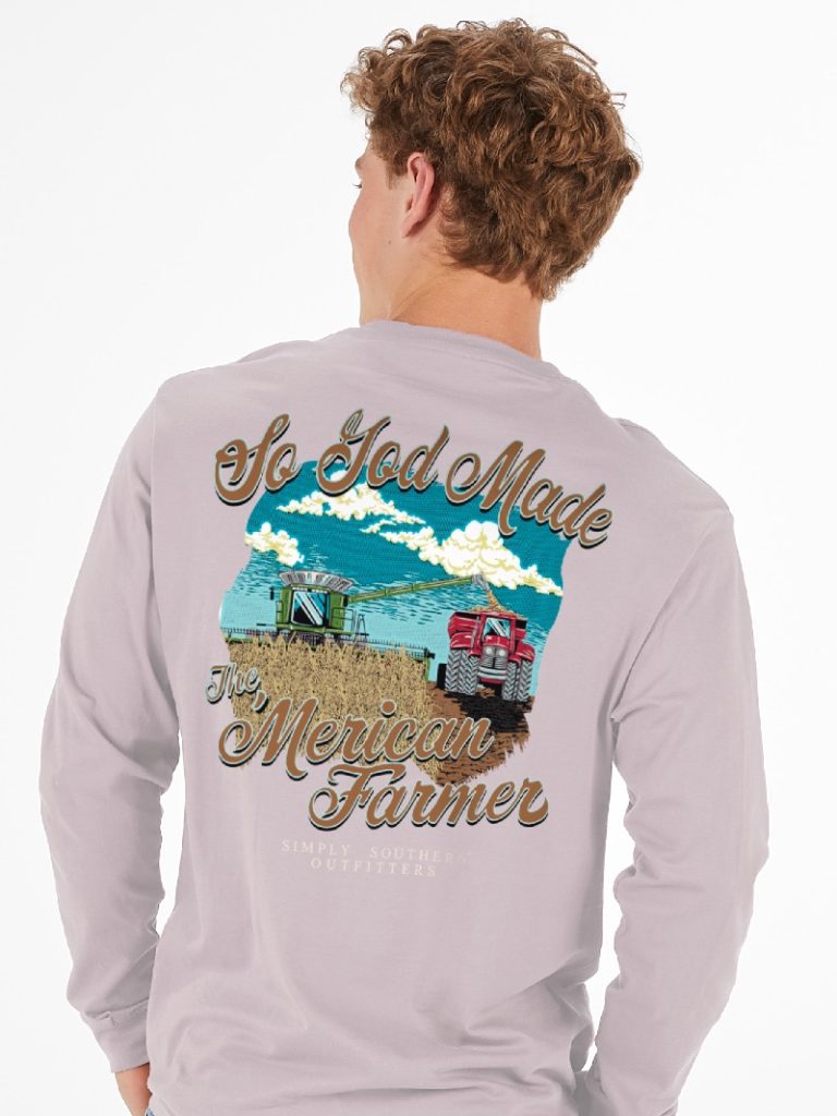 Simply Southern Merican Farmer Long Sleeve Unisex T-Shirt