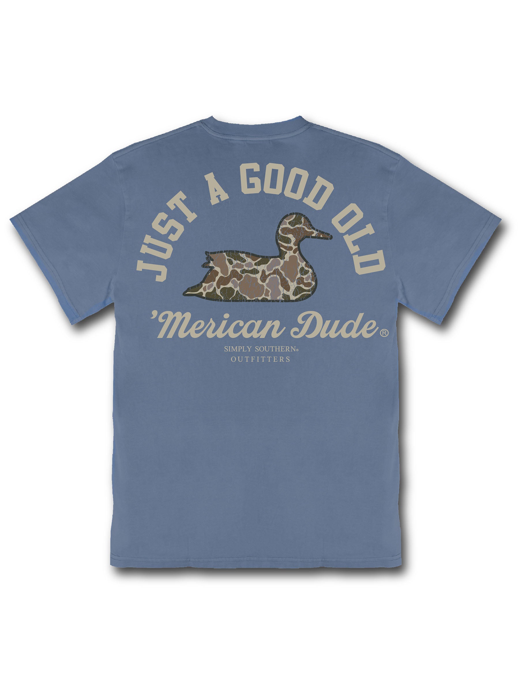 Simply Southern Merican Dude Camo Duck Mineral Washed Unisex T-Shirt - SimplyCuteTees