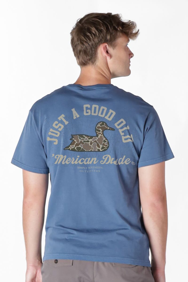 Simply Southern Merican Dude Camo Duck Mineral Washed Unisex T-Shirt - SimplyCuteTees
