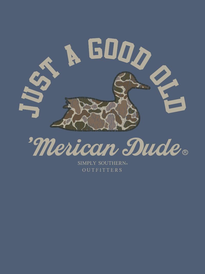 Simply Southern Merican Dude Camo Duck Mineral Washed Unisex T-Shirt - SimplyCuteTees