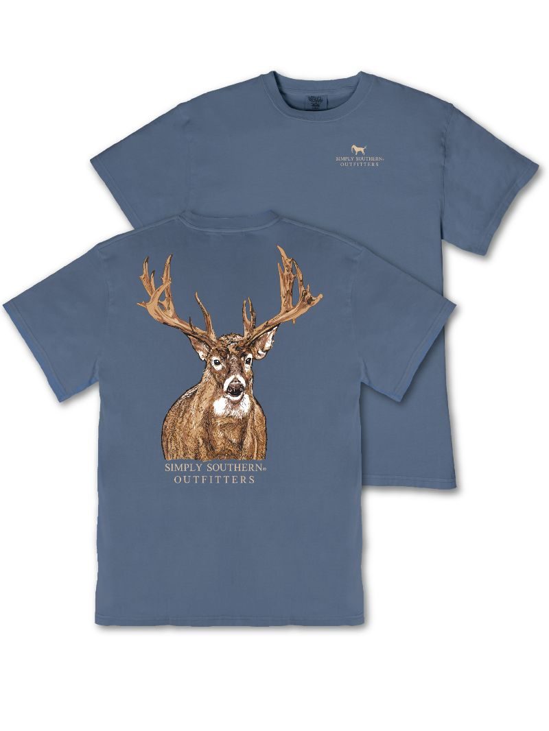 Simply Southern Large Deer Mineral Washed Unisex T-Shirt