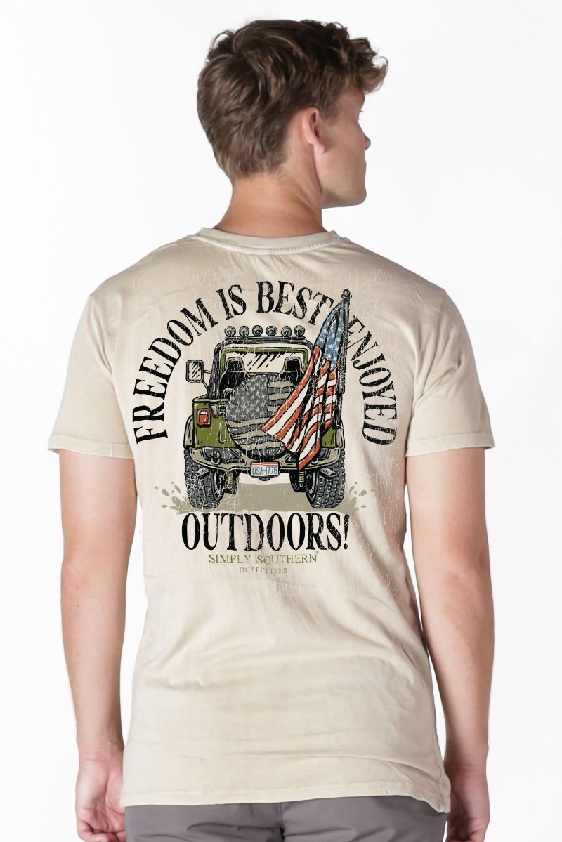 Simply Southern Outfitters Freedom USA Mineral Washed Unisex T-Shirt - SimplyCuteTees