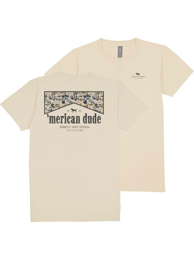 Simply Southern Merican Dude Camo Logo Wisp Unisex T-Shirt - SimplyCuteTees