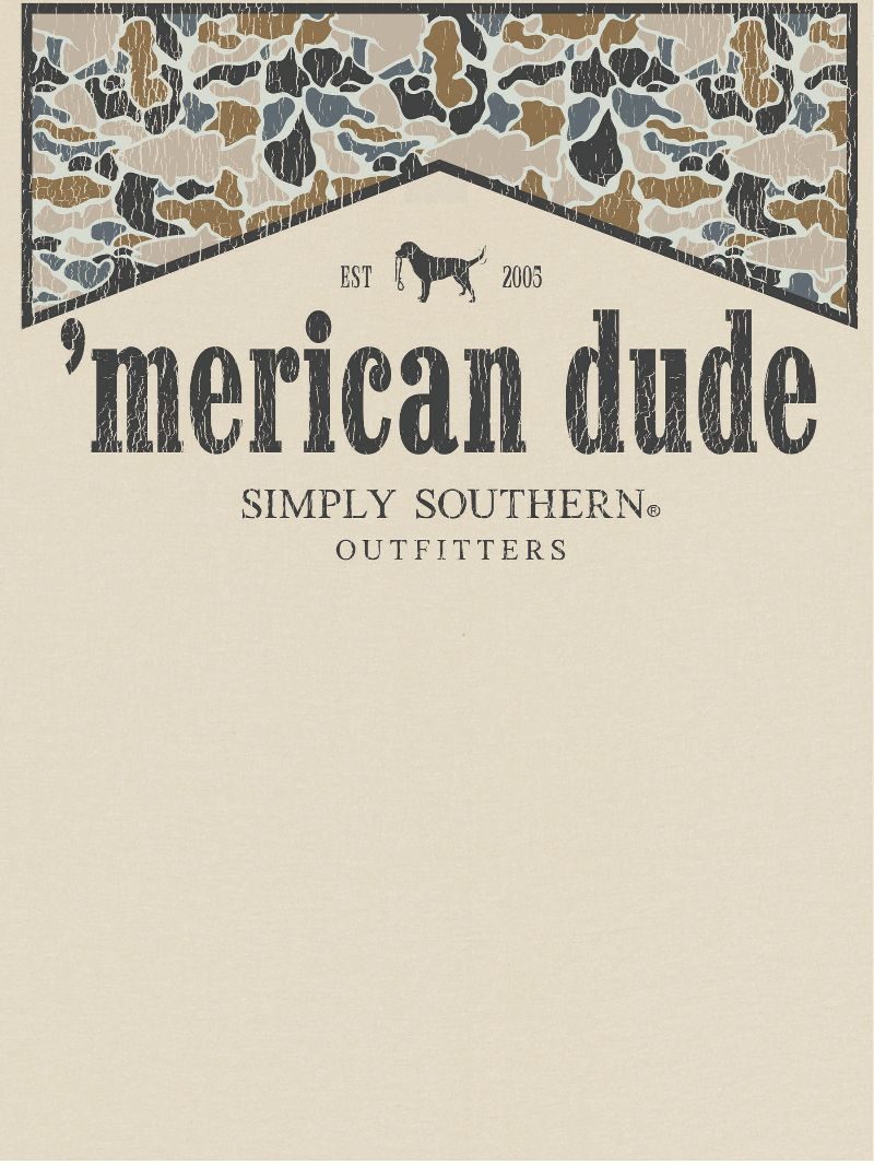 Simply Southern Merican Dude Camo Logo Wisp Unisex T-Shirt - SimplyCuteTees