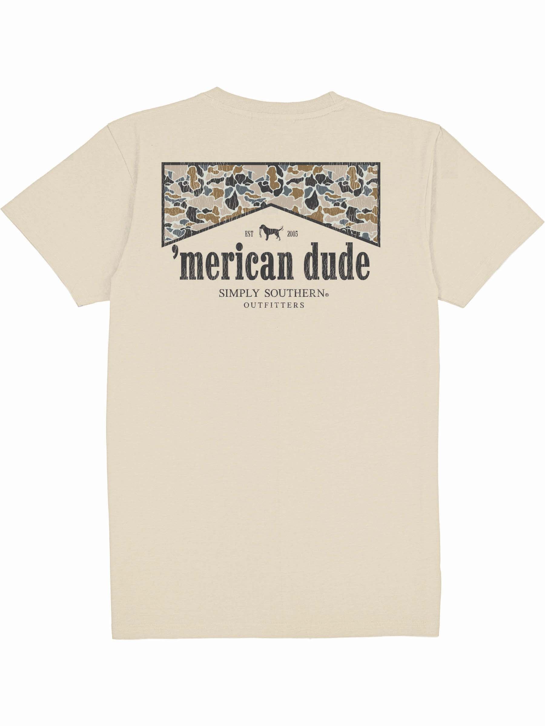 Simply Southern Merican Dude Camo Logo Wisp Unisex T-Shirt - SimplyCuteTees
