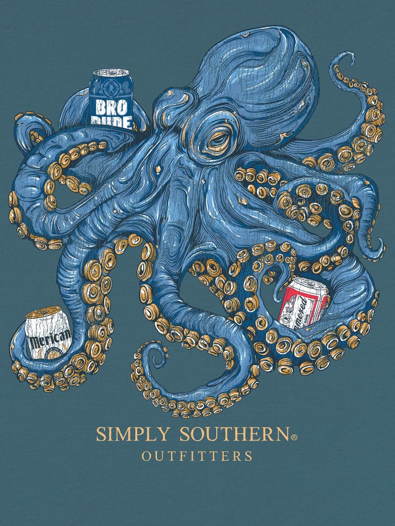 Simply Southern Merican Dude Octopus Unisex T-Shirt - SimplyCuteTees