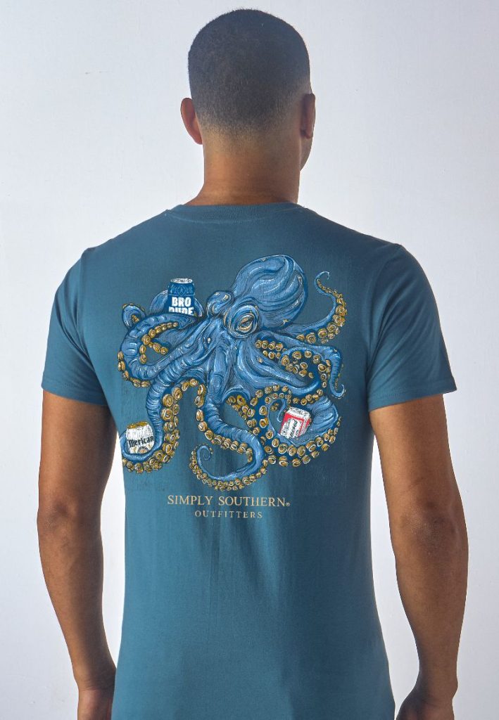 Simply Southern Merican Dude Octopus Unisex T-Shirt - SimplyCuteTees