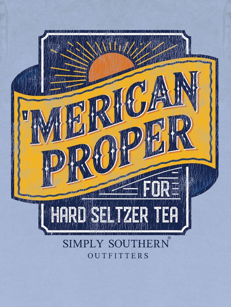 Simply Southern Merican Proper Tea Washed Sea Unisex T-Shirt - SimplyCuteTees