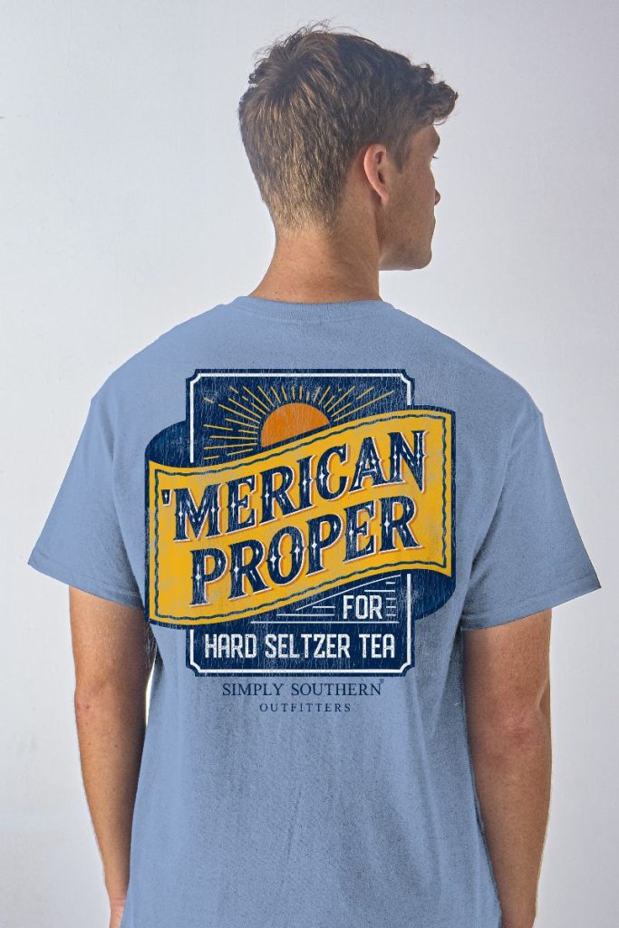 Simply Southern Merican Proper Tea Washed Sea Unisex T-Shirt - SimplyCuteTees