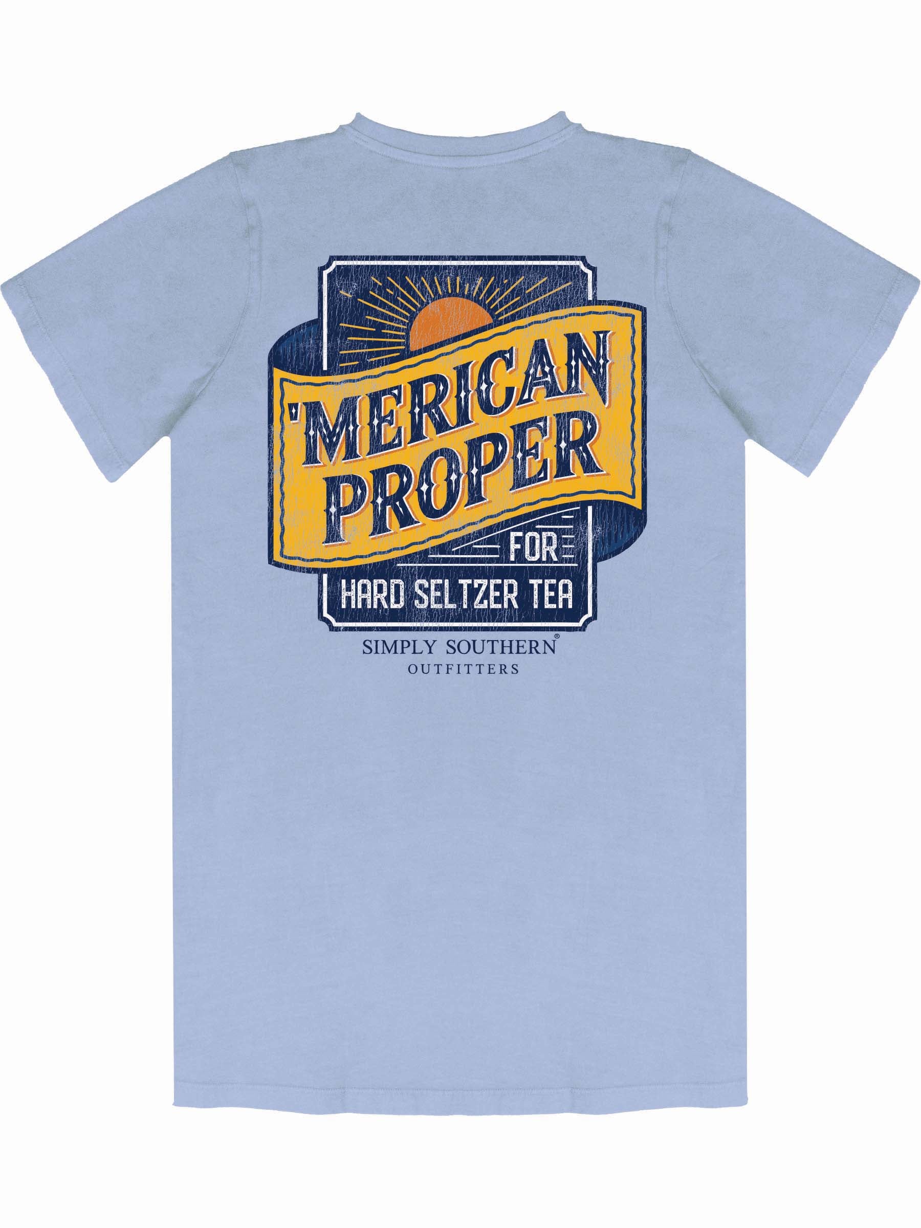 Simply Southern Merican Proper Tea Washed Sea Unisex T-Shirt - SimplyCuteTees