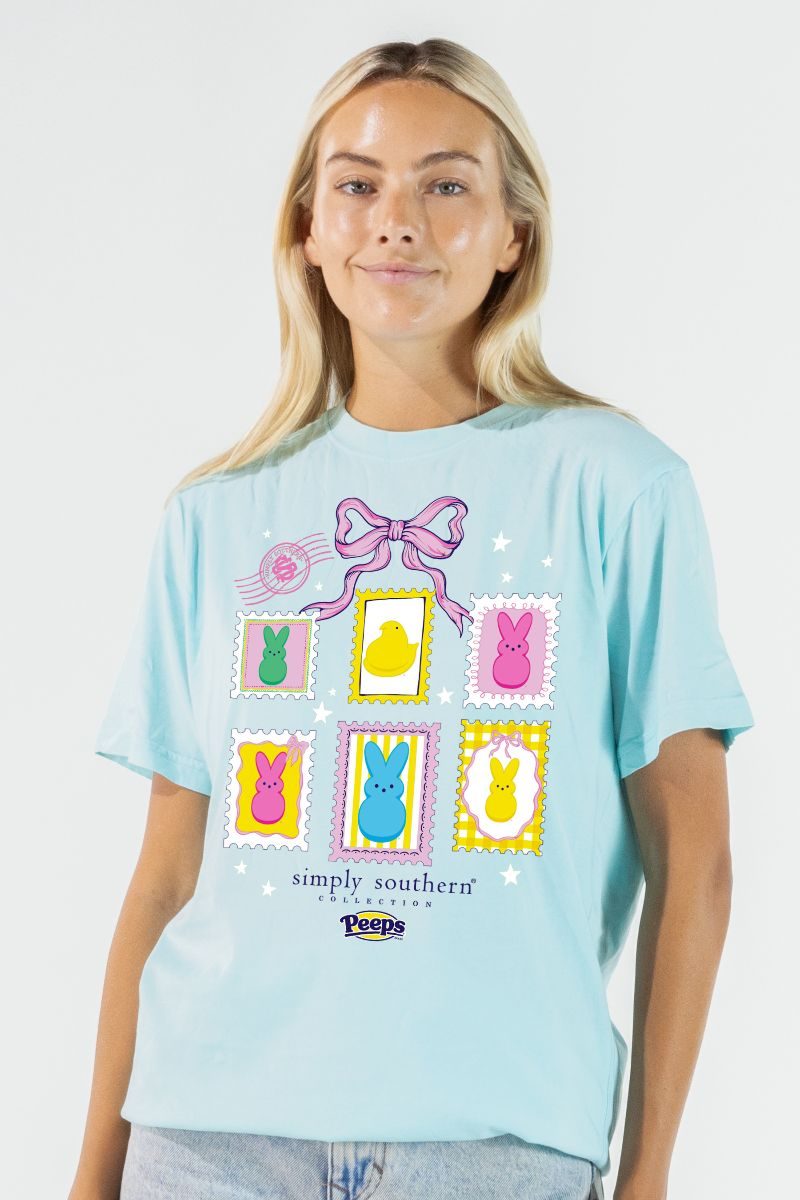 Simply Southern Peeps Stamps Easter T-Shirt - SimplyCuteTees