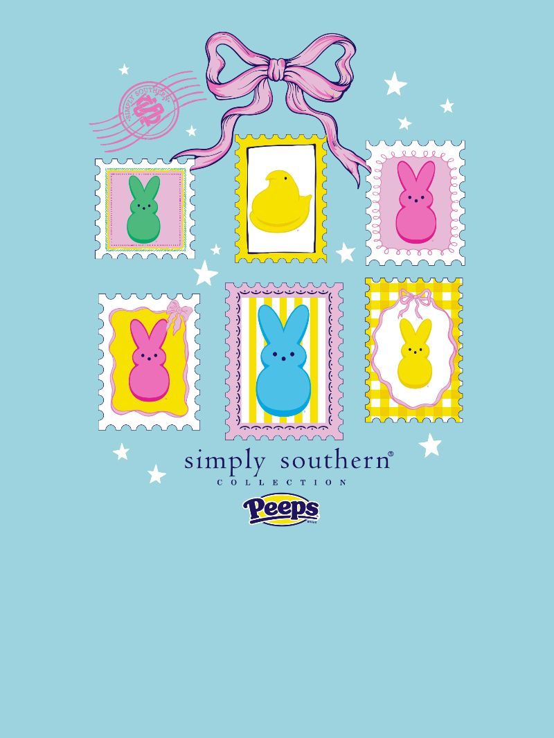Simply Southern Peeps Stamps Easter T-Shirt - SimplyCuteTees