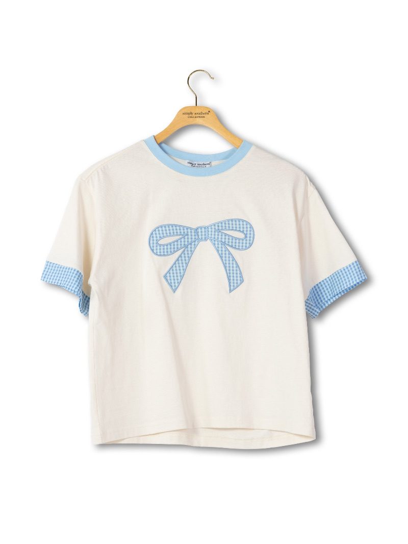 Simply Southern Preppy Contrast Bow T-Shirt