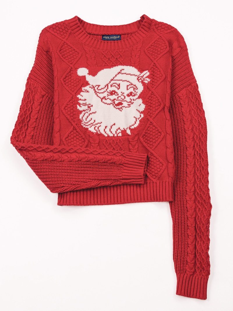 Simply Southern Elena Santa Holiday Long Sleeve Crew Sweatshirt - SimplyCuteTees