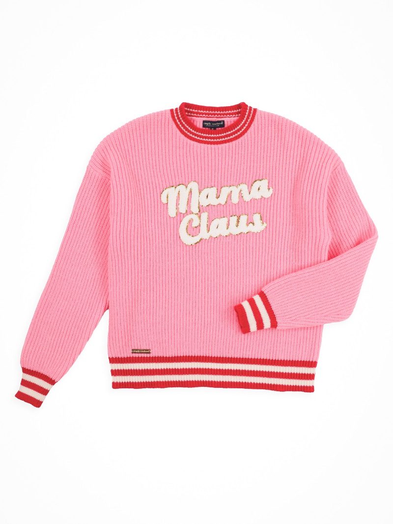 Simply Southern Harper Mama Claus Holiday Long Sleeve Crew Sweatshirt - SimplyCuteTees