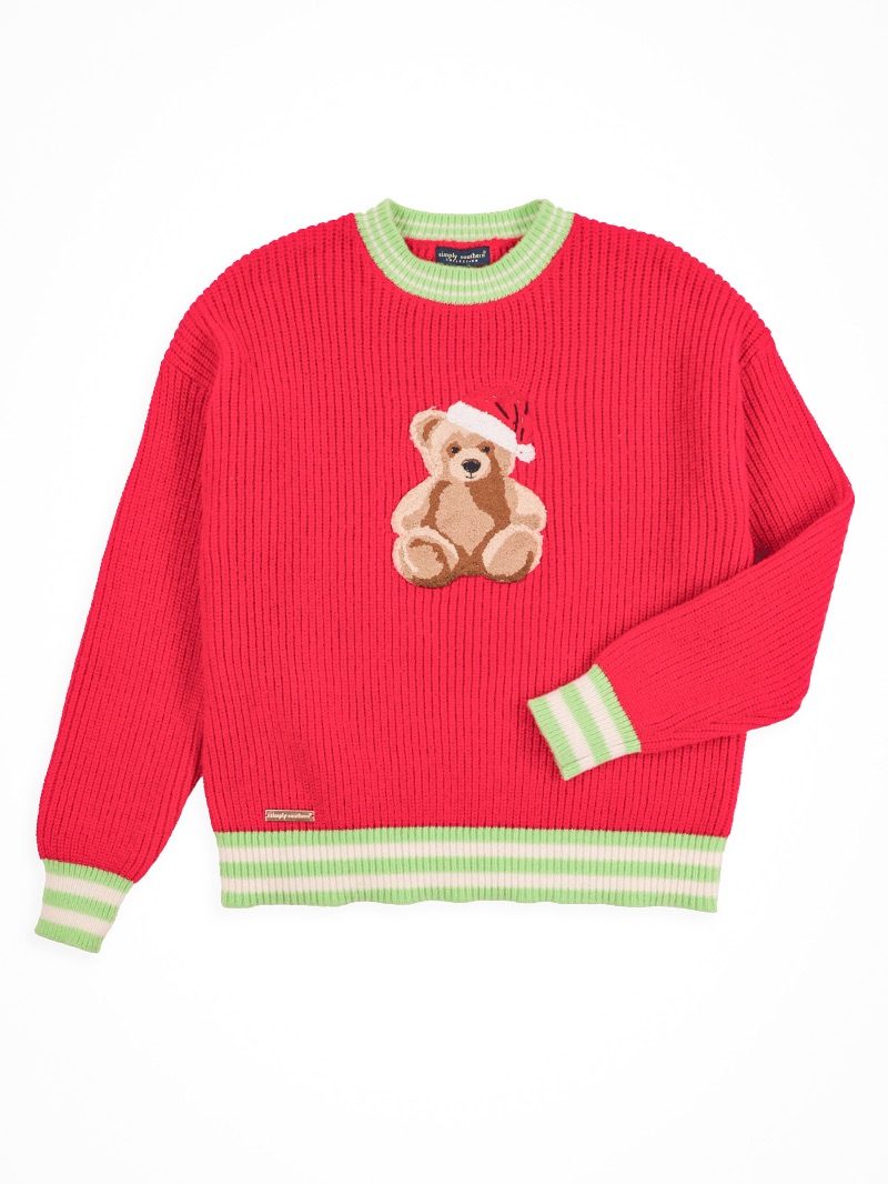 Simply Southern Harper Teddy Holiday Long Sleeve Crew Sweatshirt - SimplyCuteTees