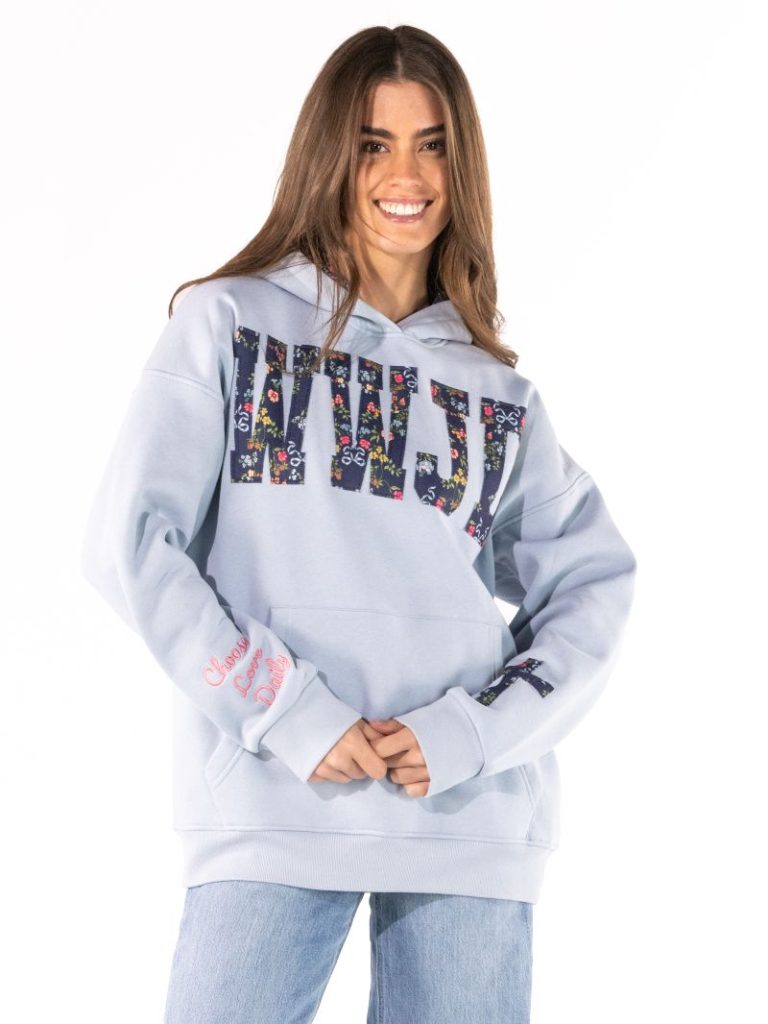 Simply Southern 0226 WWJD Appliqué Long Sleeve Hoodie