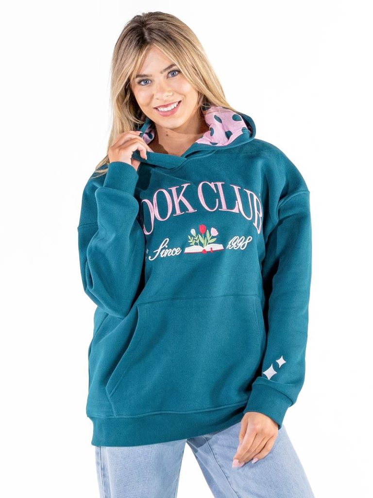 Simply Southern 0226 Book Club Embroidered Long Sleeve Hoodie