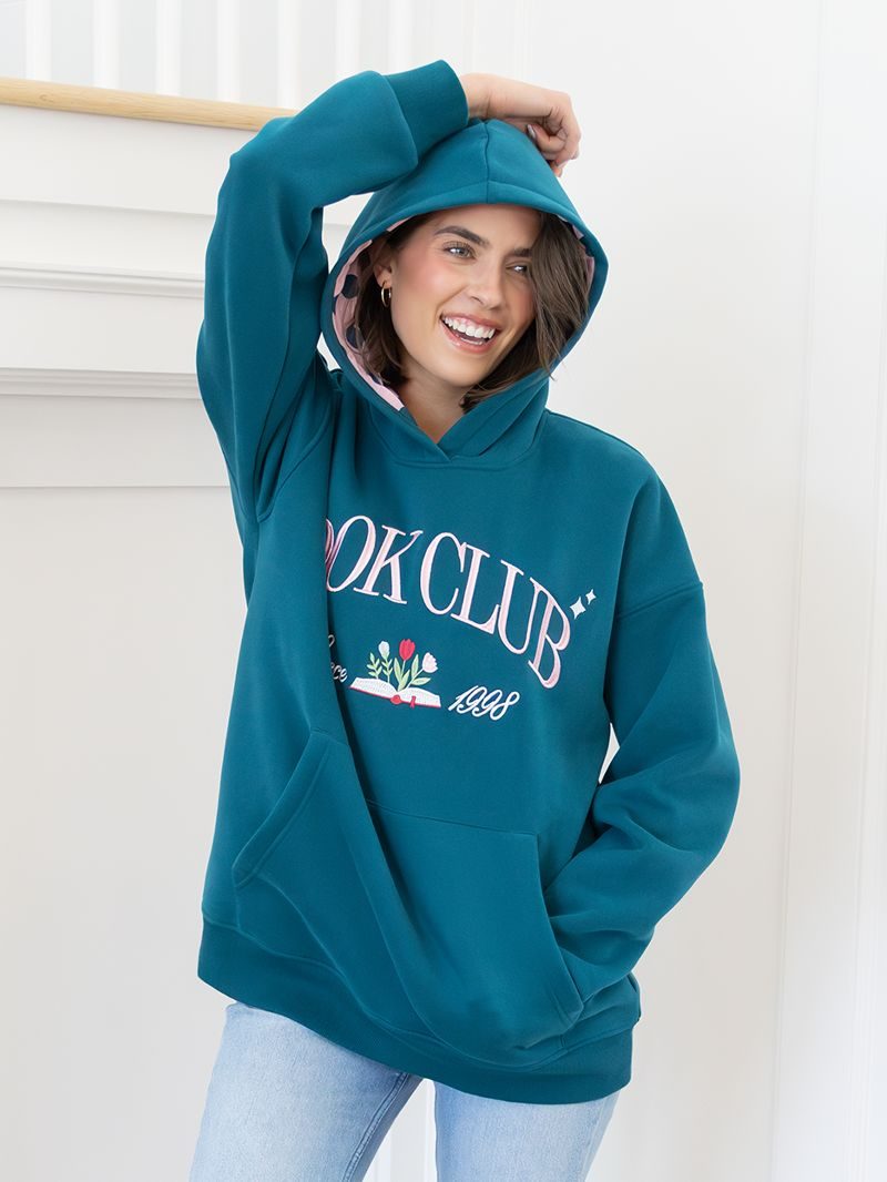 Simply Southern 0226 Book Club Embroidered Long Sleeve Hoodie