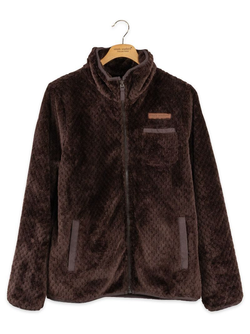 Simply Southern 0226 Soft Sherpa Full Zip Long Sleeve Jacket