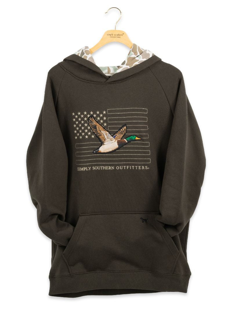 Simply Southern USA Duck Green Unisex Long Sleeve Hoodie
