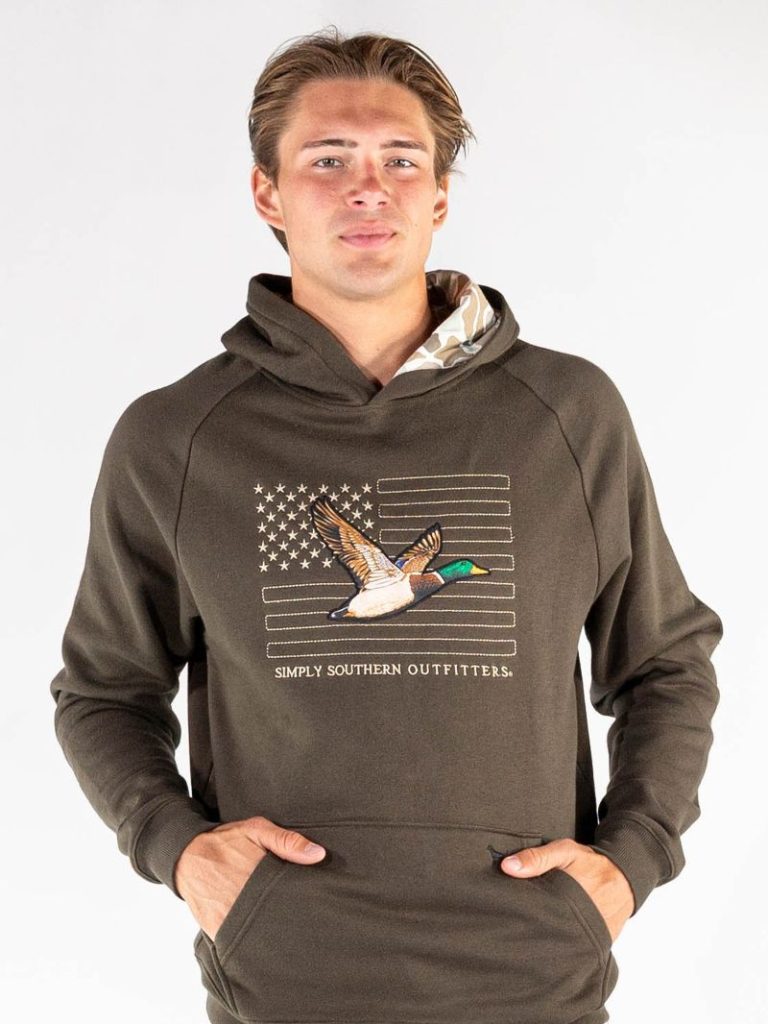 Simply Southern USA Duck Green Unisex Long Sleeve Hoodie