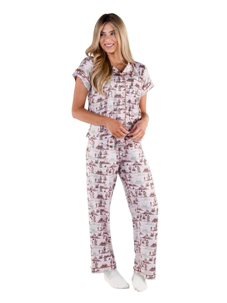 Simply Southern 0226 Cactus PJ Pants &amp; Button Top Set