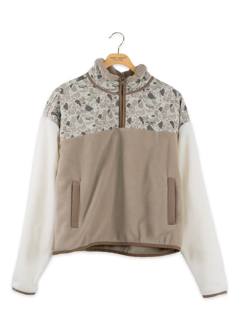 Simply Southern 0226 Aleyna Light Camo Long Sleeve Soft Pullover Sweatshirt