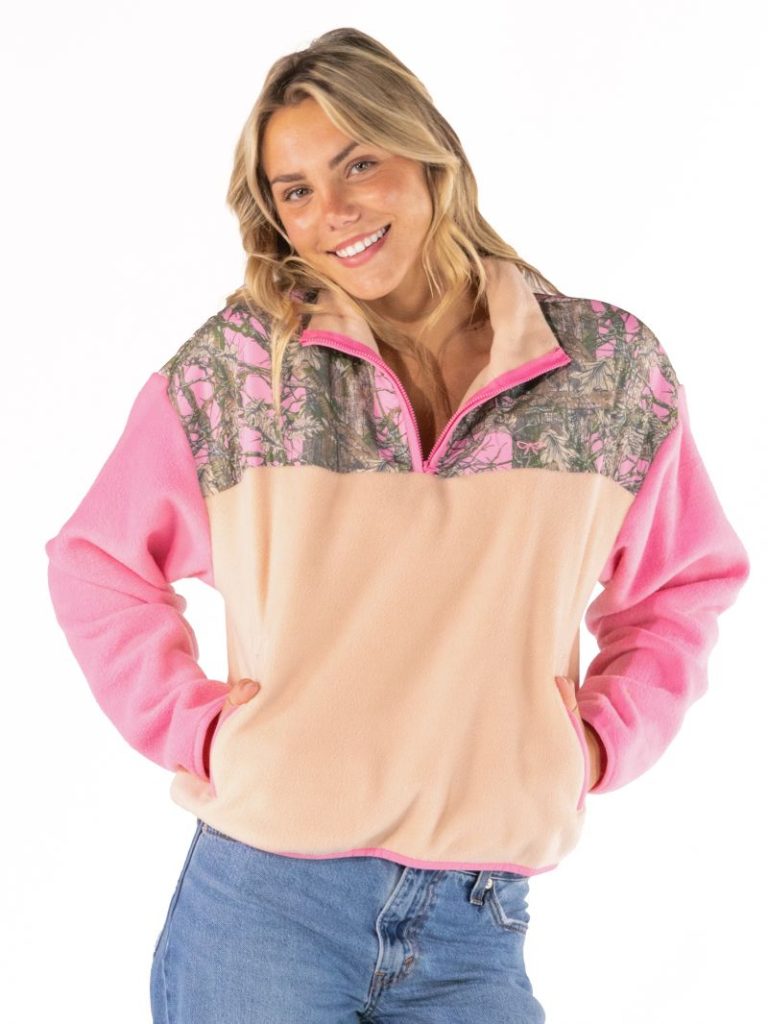 Simply Southern 0226 Aleyna Pink Camo Long Sleeve Soft Pullover Sweatshirt