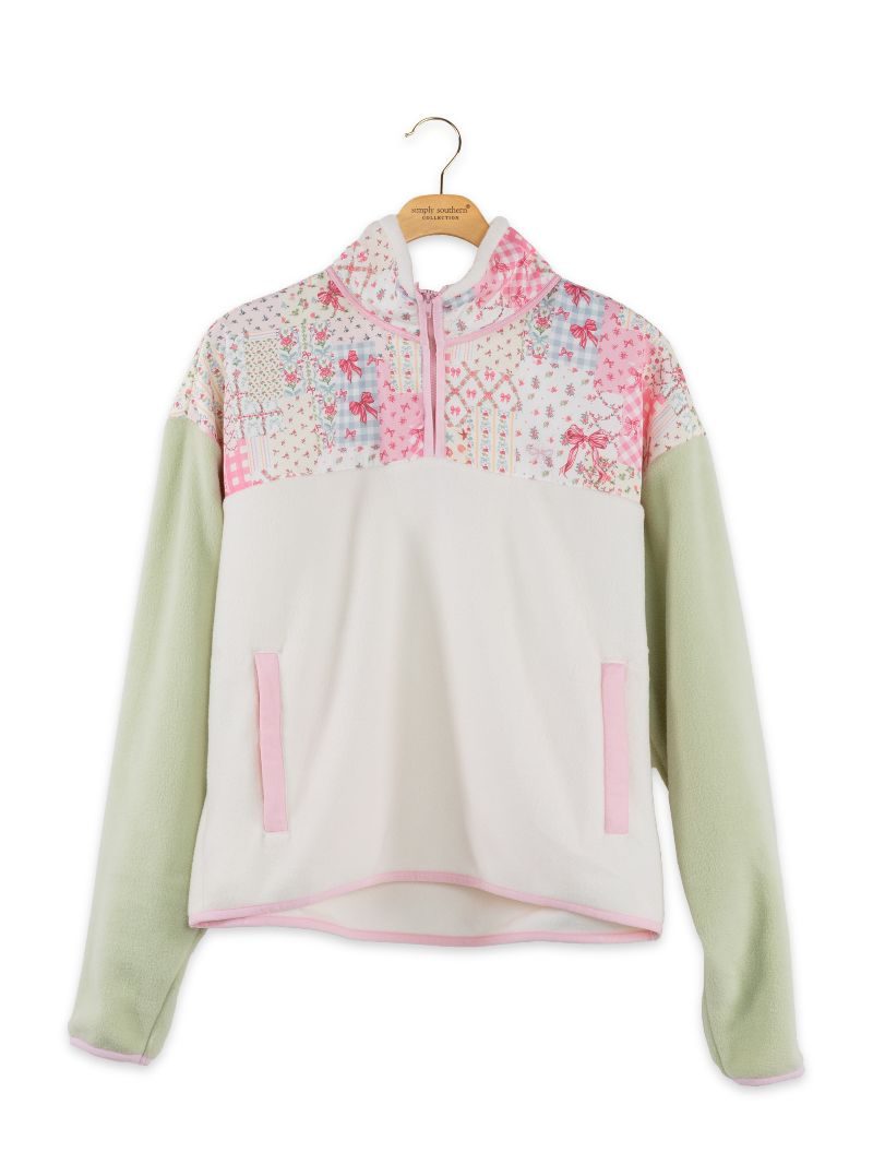 Simply Southern 0226 Aleyna Quilted Ribbon Long Sleeve Soft Pullover Sweatshirt