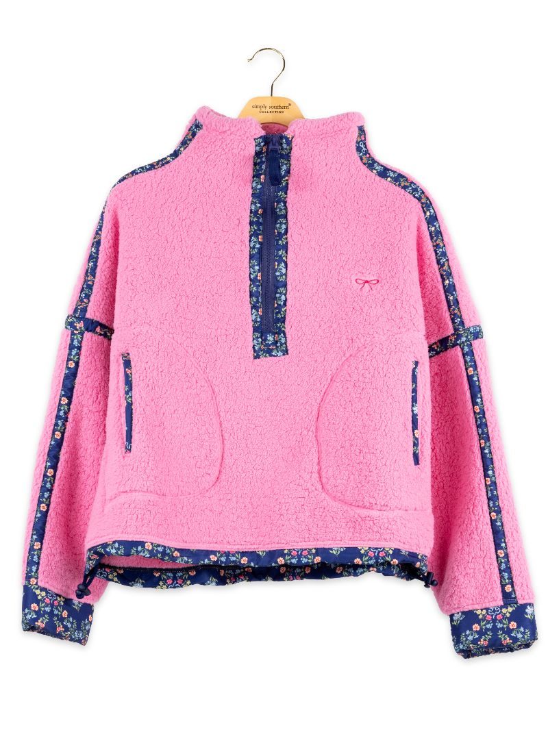 Simply Southern 0226 Eileen Blush Fleece Long Sleeve Soft Pullover Sweatshirt