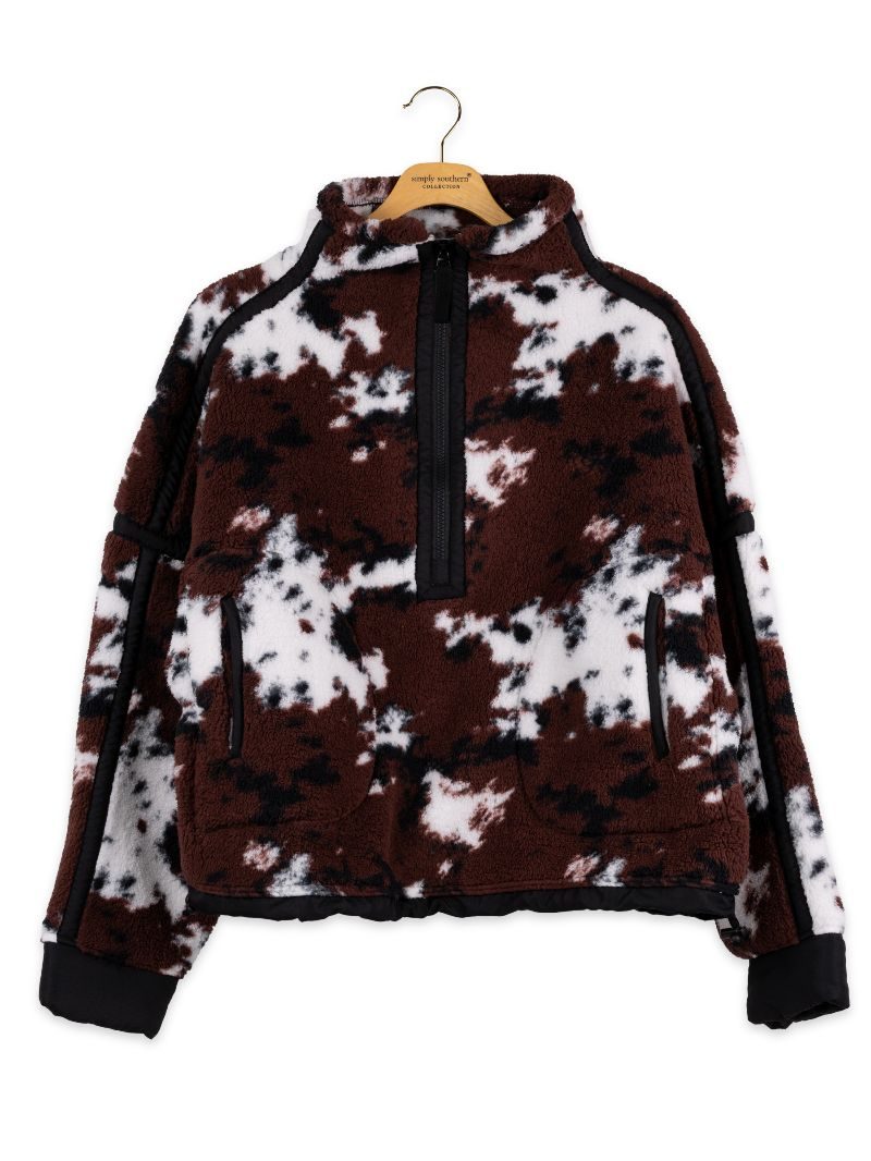 Simply Southern 0226 Eileen Cow Fleece Long Sleeve Soft Pullover Sweatshirt