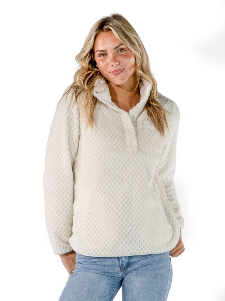 Simply Southern 0226 Long Sleeve Soft Sherpa Pullover Sweatshirt