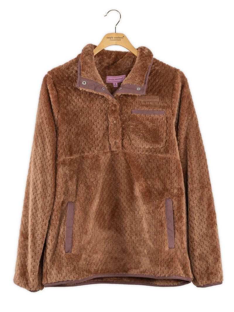 Simply Southern 0226 Long Sleeve Soft Sherpa Pullover Sweatshirt