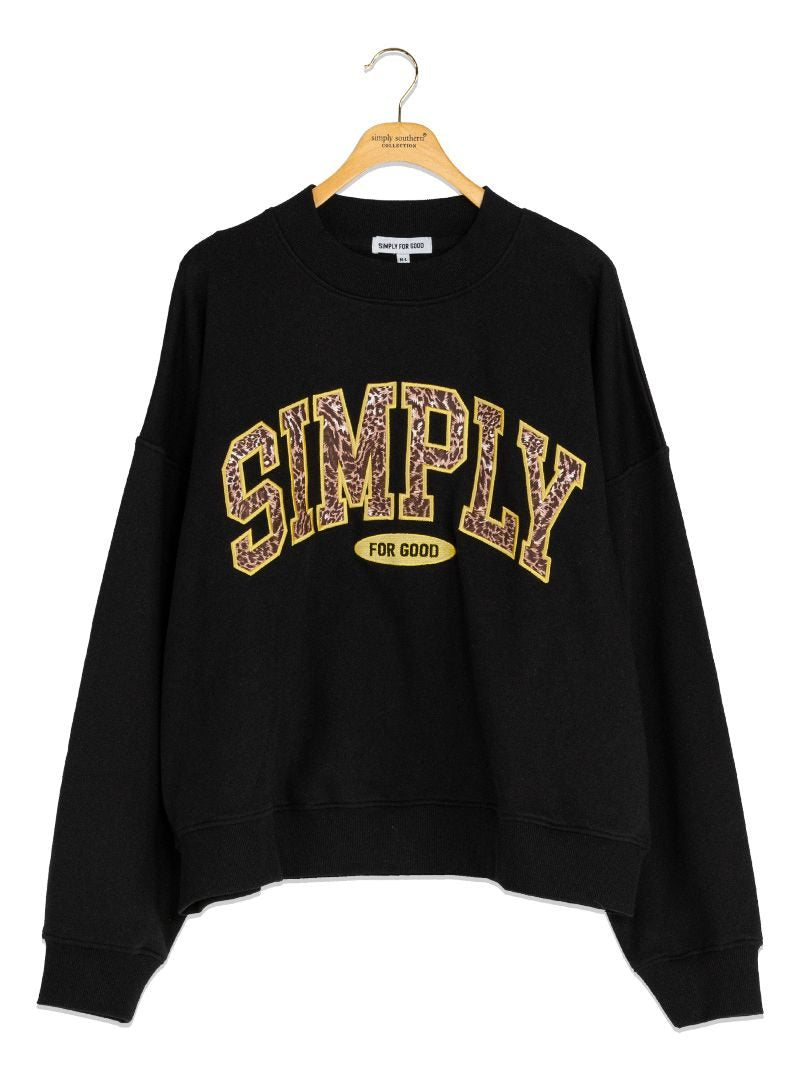 Simply Southern S4G Leopard Pullover Crewneck Sweatshirt