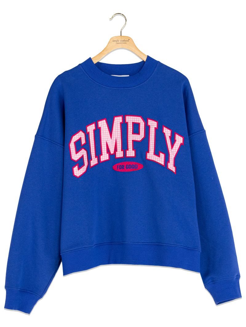 Simply Southern S4G Gingham Pullover Crewneck Sweatshirt
