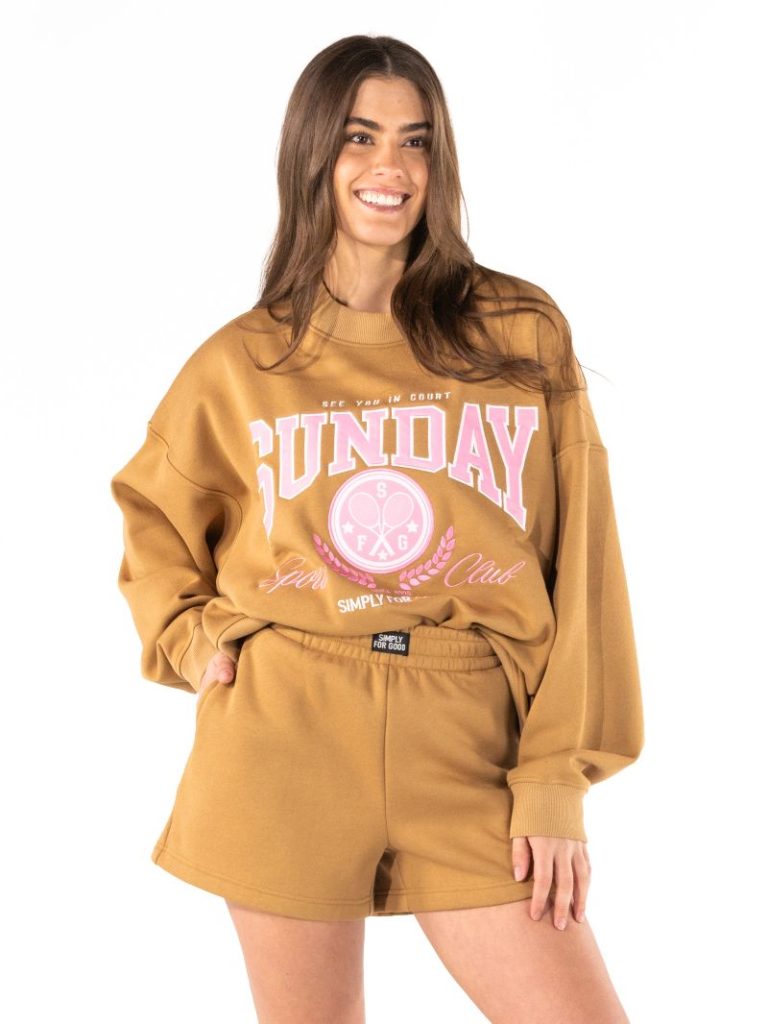Simply Southern S4G Tan Sunday Pullover Crewneck Sweatshirt